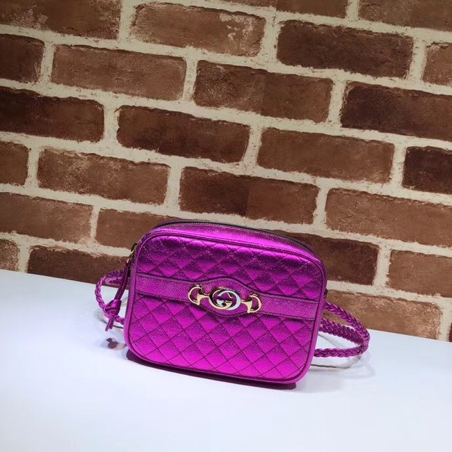 Gucci Mini laminated leather bag 534950 Fuchsia