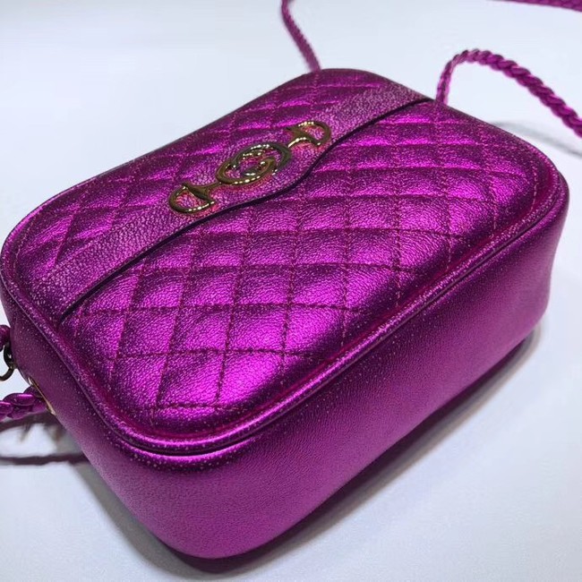 Gucci Mini laminated leather bag 534950 Fuchsia