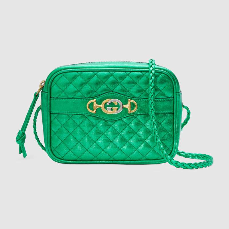 Gucci Mini laminated leather bag 534950 green
