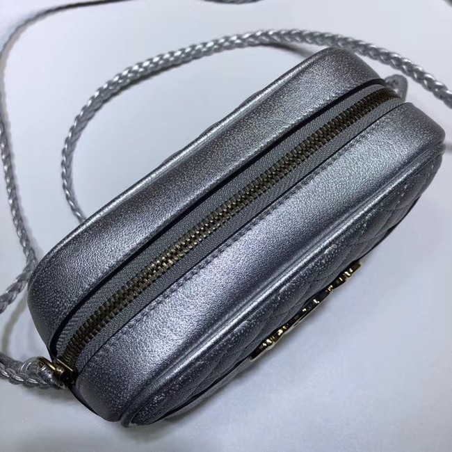 Gucci Mini laminated leather bag 534950 silver