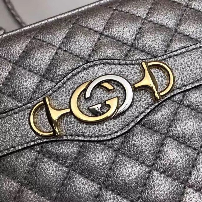 Gucci Mini laminated leather bag 534950 silver