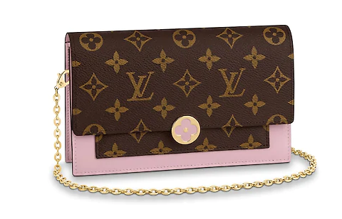 Louis Vuitton Monogram Canvas FLORE Chain Wallet M67405 pink