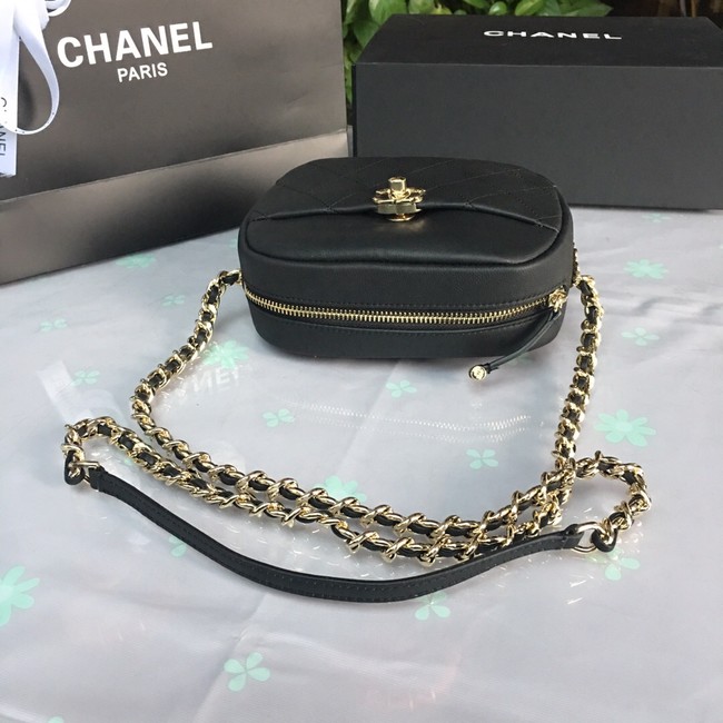 Chanel camera case Lambskin & Gold-Tone Metal AS0137 black