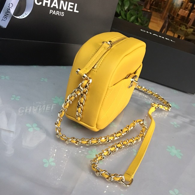 Chanel camera case Lambskin & Gold-Tone Metal AS0137 yellow