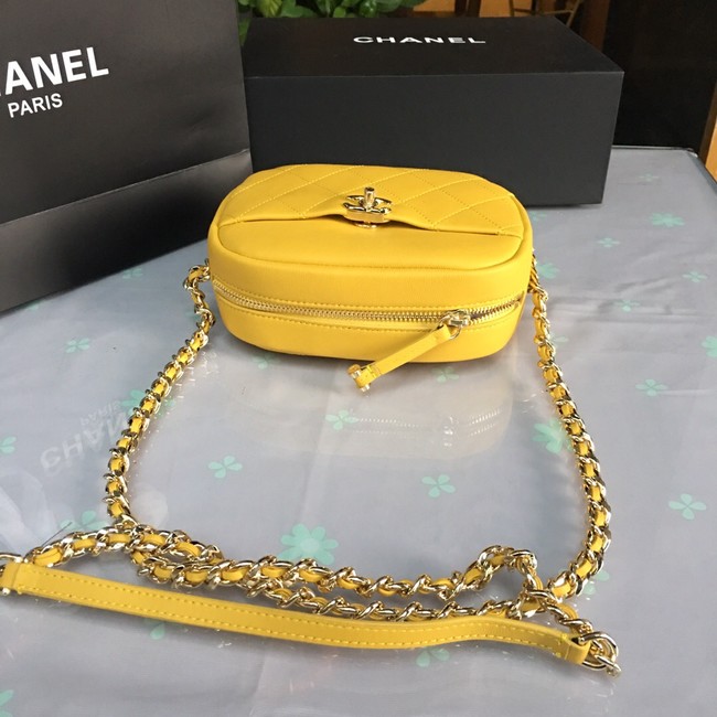 Chanel camera case Lambskin & Gold-Tone Metal AS0137 yellow