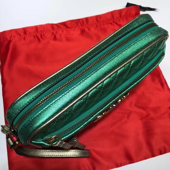 Gucci Calfskin Leather Clutch bag 447632 red&Gold&Green