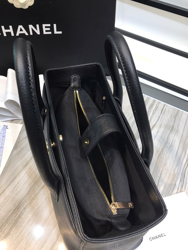 Chanel Calfskin & Gold-Tone Metal A91868 Black