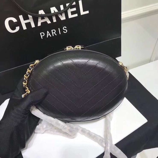 Chanel evening bag Embroidered Lambskin & Gold-Tone Metal AS0204 black