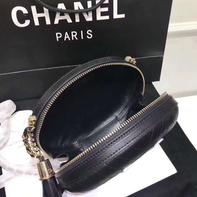 Chanel evening bag Embroidered Lambskin & Gold-Tone Metal AS0204 black