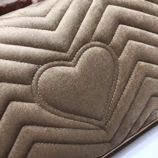 Gucci GG Marmont velvet medium shoulder bag 443497 Khaki