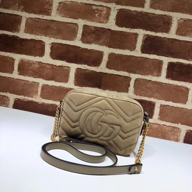 Gucci GG Marmont velvet small Shoulder Bag 448065 Khaki