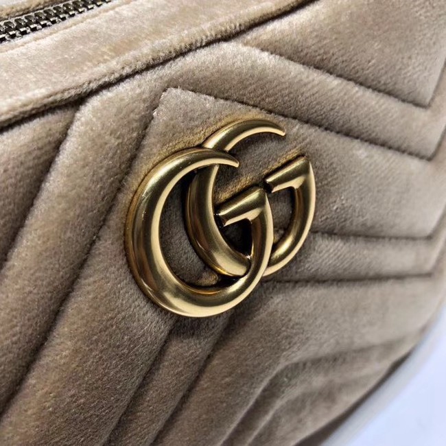 Gucci GG Marmont velvet small Shoulder Bag 448065 Khaki