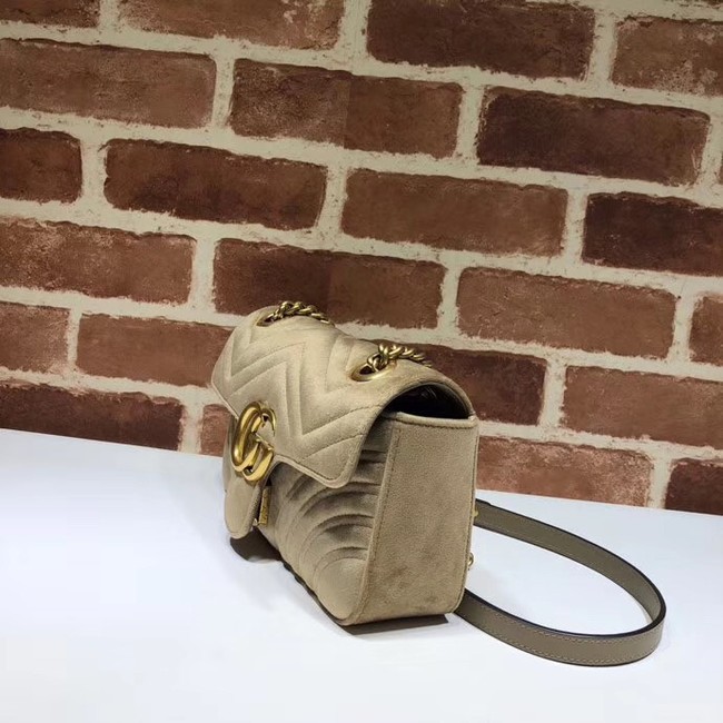 Gucci Velvet GG Shoulder Bag 446744 Khaki