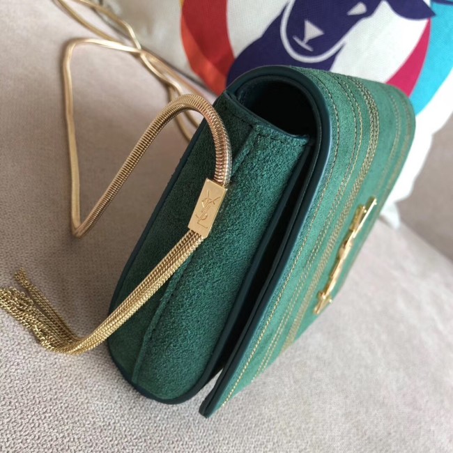 SAINT LAURENT Kate medium leather shoulder bag 539213 green