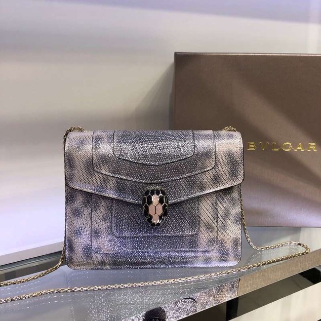 BVLGARI Serpenti Forever leather shoulder bag 34559 grey