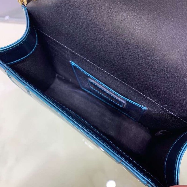 BVLGARI Serpenti Forever metallic-leather shoulder bag 34559 blue