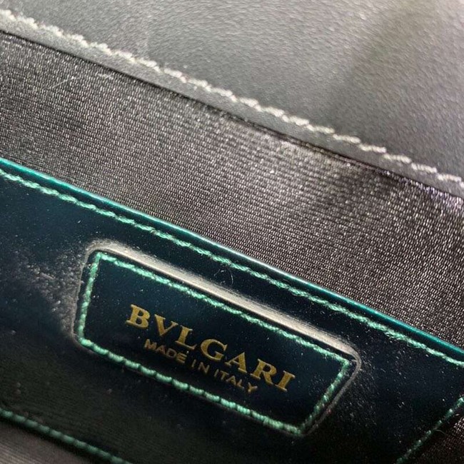 BVLGARI Serpenti Forever metallic-leather shoulder bag 34559 dark green