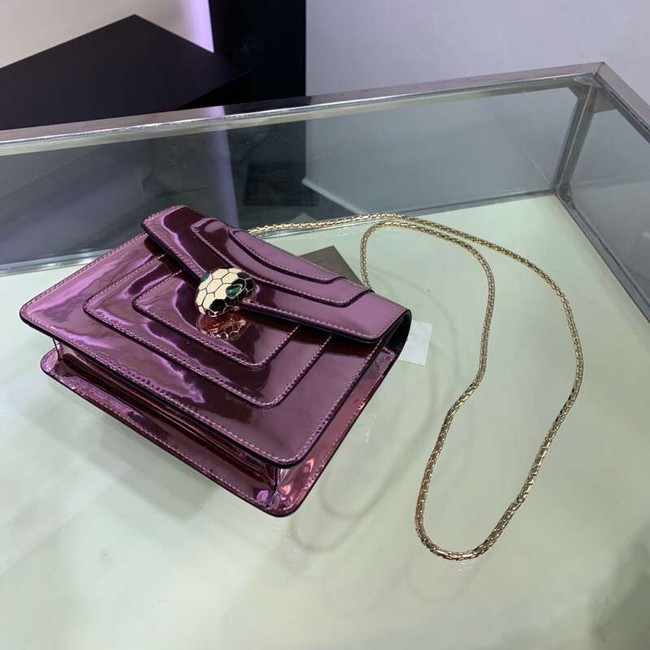 BVLGARI Serpenti Forever metallic-leather shoulder bag 34559 purple