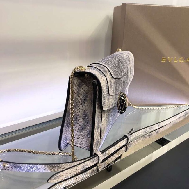 Bulgari metallic-leather shoulder bag 39174 grey