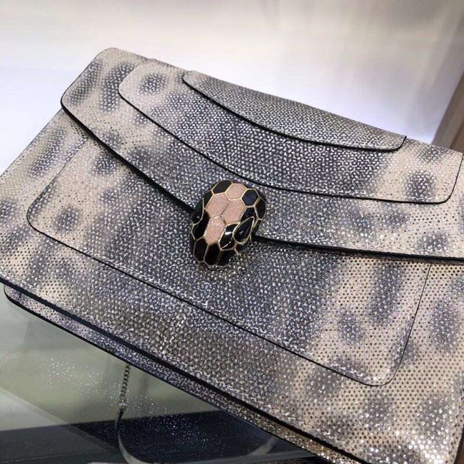 Bulgari metallic-leather shoulder bag 39174 grey