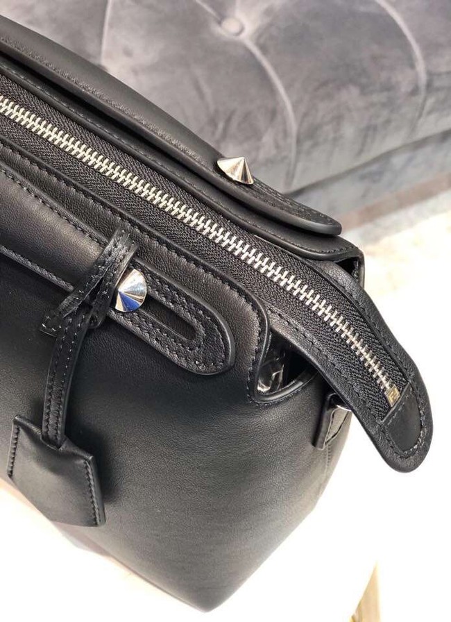FENDI BY THE WAY REGULAR Small multicoloured leather Boston bag 8BL1245 black