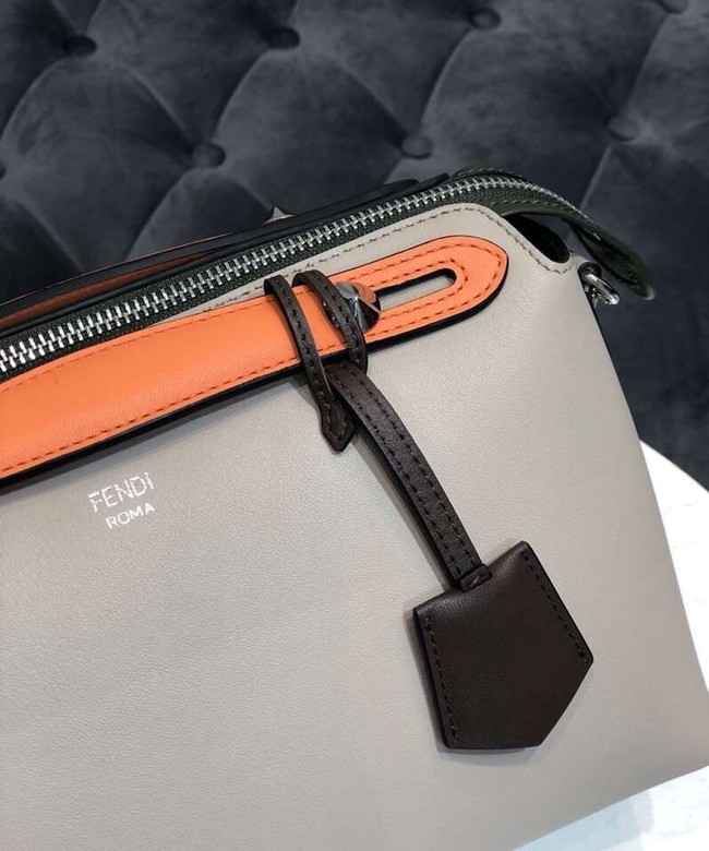 FENDI BY THE WAY REGULAR Small multicoloured leather Boston bag 8BL1245 cream&orange