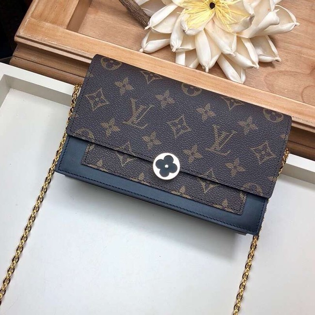 Louis Vuitton Monogram Canvas FLORE Chain Wallet M67404 black