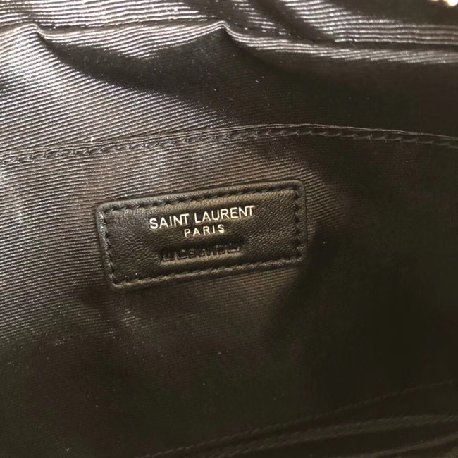 SAINT LAURENT Lou linen camera bag 97641 black