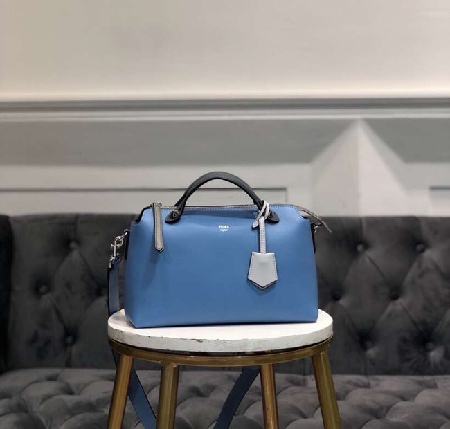 FENDI BY THE WAY REGULAR Small multicoloured leather Boston bag 8BL1245 blue&grey