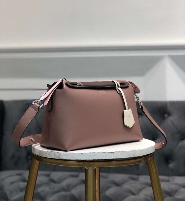 FENDI BY THE WAY REGULAR Small multicoloured leather Boston bag 8BL1245 dark pink