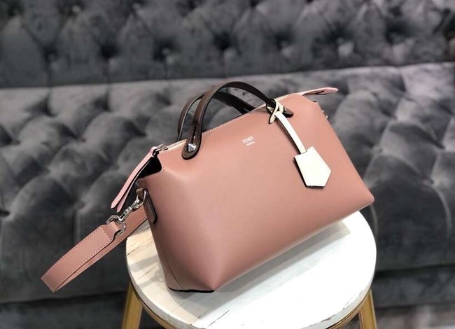 FENDI BY THE WAY REGULAR Small multicoloured leather Boston bag 8BL1245 dark pink