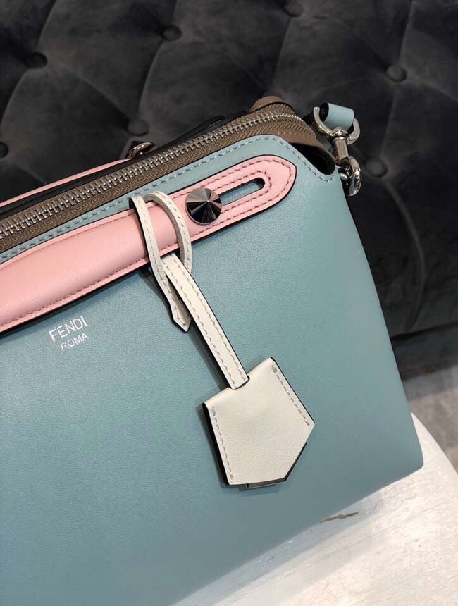 FENDI BY THE WAY REGULAR Small multicoloured leather Boston bag 8BL1245 green&pink