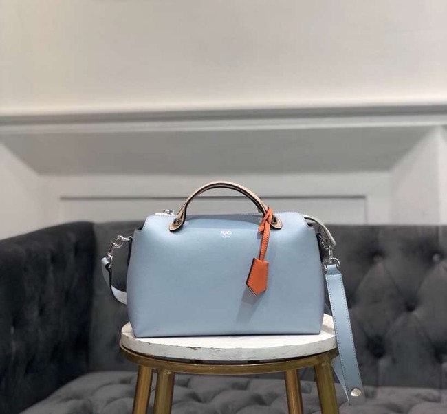 FENDI BY THE WAY REGULAR Small multicoloured leather Boston bag 8BL1245 sky blue&cream