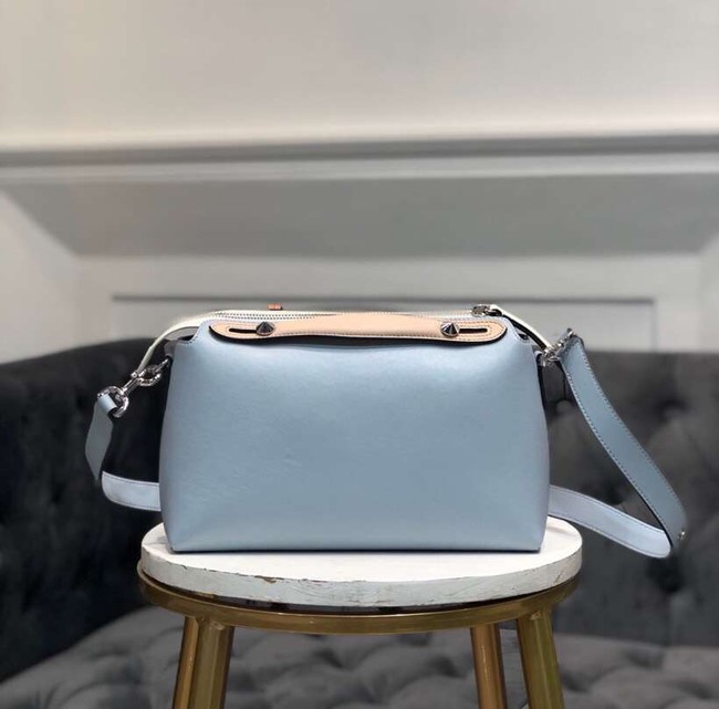 FENDI BY THE WAY REGULAR Small multicoloured leather Boston bag 8BL1245 sky blue&cream