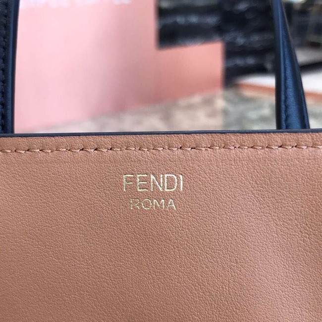 FENDI FLIP REGULAR Multicolor leather and suede bag 8BT302A Apricot&brown