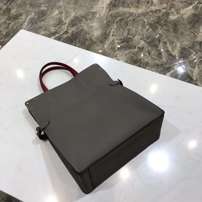 FENDI FLIP REGULAR Multicolor leather and suede bag 8BT302A grey&white