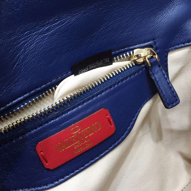 VALENTINO Candy Rockstud quilted leather shoulder bag 6019 blue&red