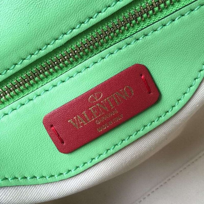 VALENTINO Candy Rockstud quilted leather shoulder bag 6019 green&blue