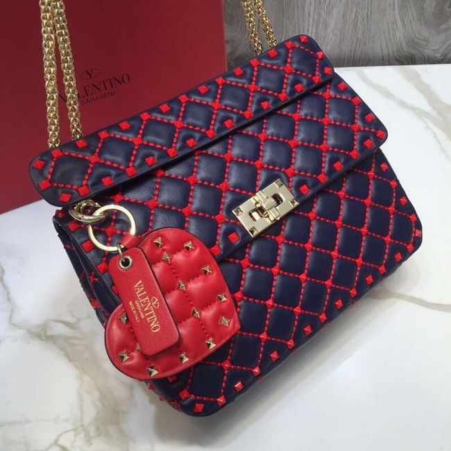 VALENTINO Rockstud quilted leather bag 0027 Royal Blue