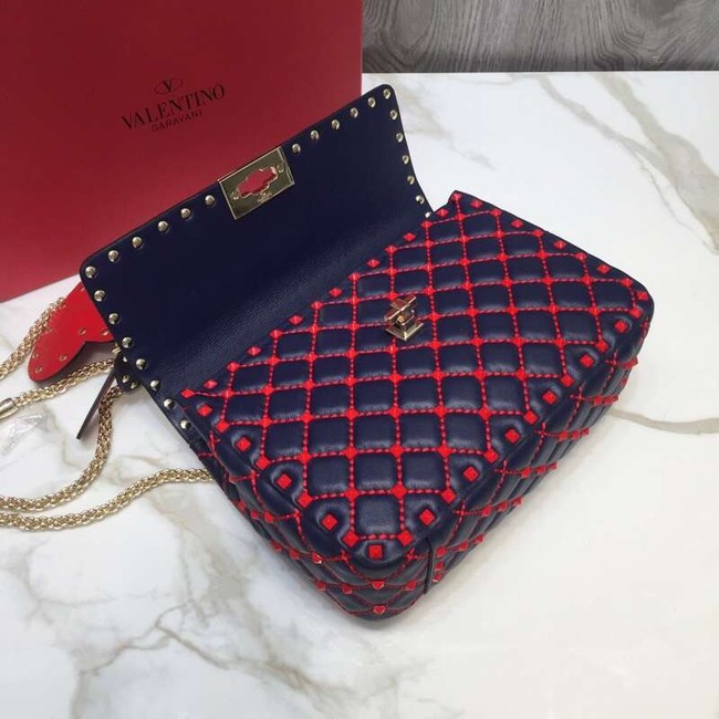 VALENTINO Rockstud quilted leather bag 0027 Royal Blue