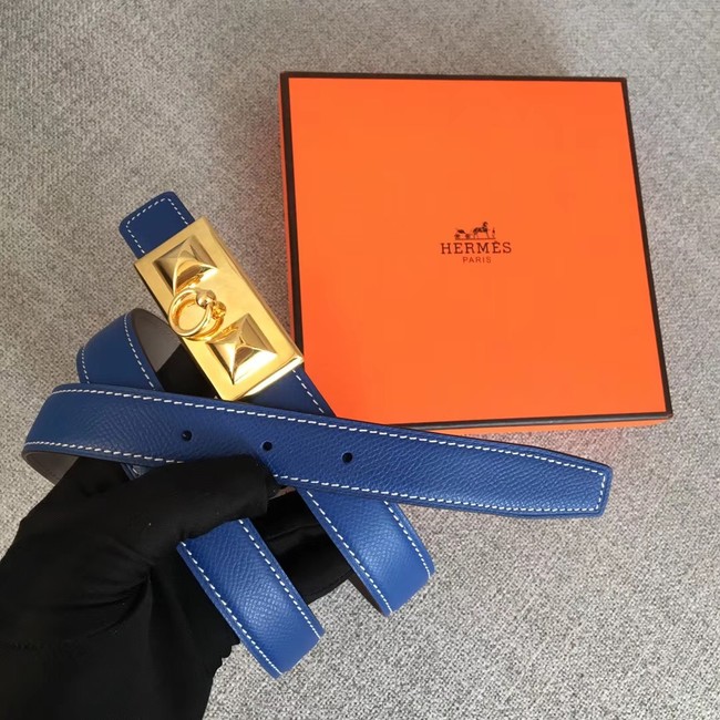 Hermes Collier de Chien belt buckle & Reversible leather strap 24 mm H0521 blue