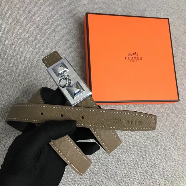Hermes Collier de Chien belt buckle & Reversible leather strap 24 mm H0521 grey