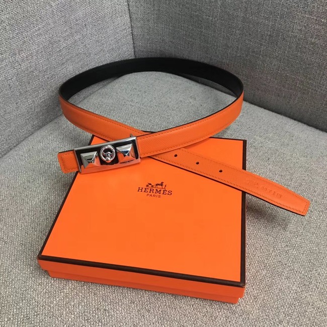 Hermes Collier de Chien belt buckle & Reversible leather strap 24 mm H0521 orange
