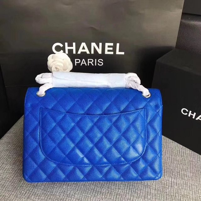 Chanel Jumbo Classic Cannage Pattern Flap Bag Original Leather A58600 Blue