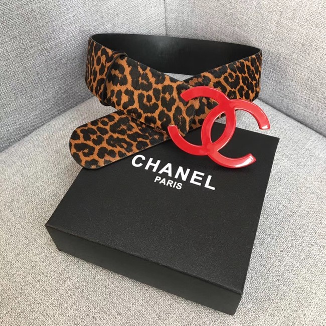 Chanel Wide leather belt with 53 mm CC4265 red