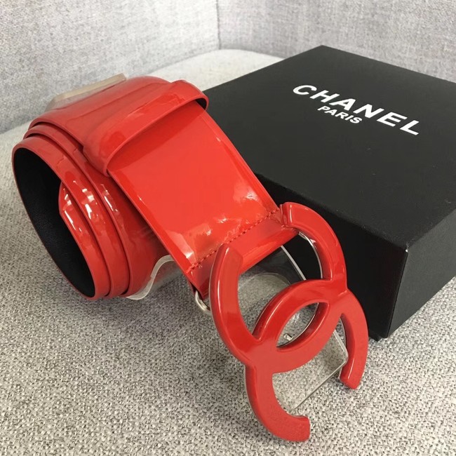 Chanel Wide leather belt with 53 mm CC4271 red