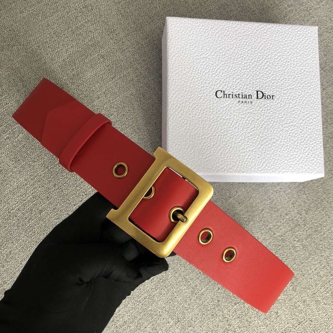 Dior Wide leather belt with 50 mm D4261 red