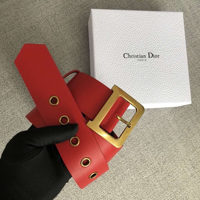 Dior Wide leather belt with 50 mm D4261 red