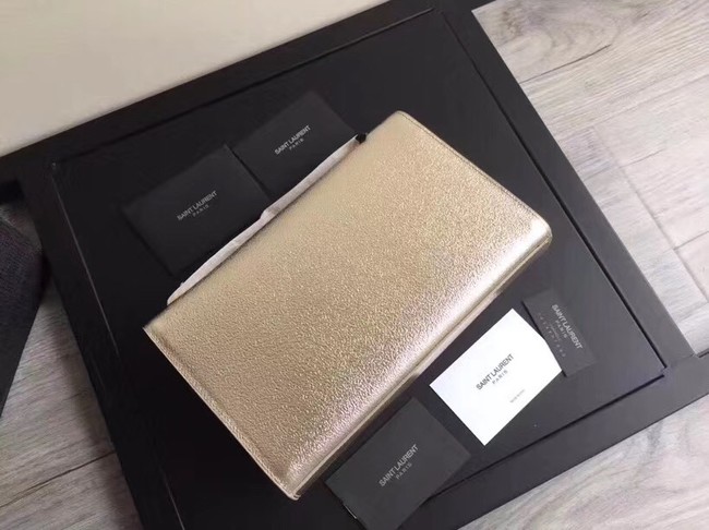 SAINT LAURENT Cassandre leather clutch 57312 gold