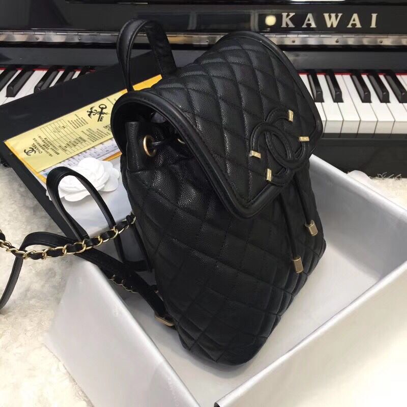 Chanel Caviar Leather Backpack Original Leather 83430 Black